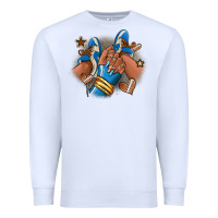 White Football afro girl sneakers Premium Sweatshirt - RanaPortraitStore
