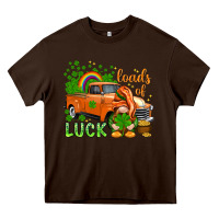 Chocolate Brown St. Patrick's Loads of luck with gnome Heavy Core Tee - HowdyJamesFarm