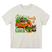 Cream St. Patrick's Loads of luck with gnome Heavy Core Tee - HowdyJamesFarm