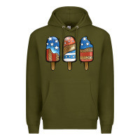 Army Green patriotic leopard popsicles Premium Hoodie - Jasminsmagicworld