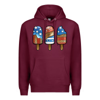 Burgundy patriotic leopard popsicles Premium Hoodie - Jasminsmagicworld