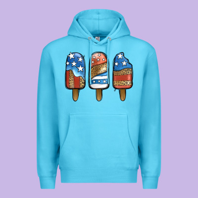 Patriotic Leopard Popsicles Premium Hoodie Designed By Jasminsmagicworld