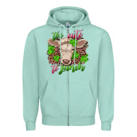 Seafoam too cute to pinch charolais calf Zipper Hoodie - RanaPortraitStore