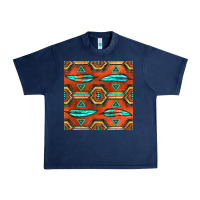 Navy native american aztec seamless pattern 2 Urban Heavy Tee - BundleAndBundleShop
