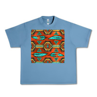 Pebble Blue native american aztec seamless pattern 2 Urban Heavy Tee - BundleAndBundleShop