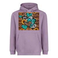 Lavender turquoise sunflower hearts Heavyweight Hoodie - Jasminsmagicworld