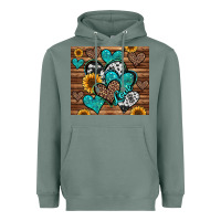 Sage turquoise sunflower hearts Heavyweight Hoodie - Jasminsmagicworld