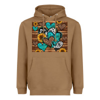 Toasted Coconut turquoise sunflower hearts Heavyweight Hoodie - Jasminsmagicworld