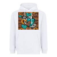 White turquoise sunflower hearts Heavyweight Hoodie - Jasminsmagicworld
