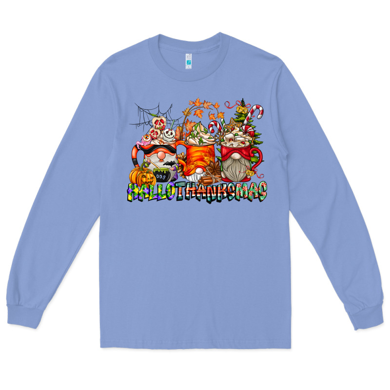 Hallothanksmas Gnome Coffee Cups Long Sleeve Tee by CowhideDigitalArt | Teevron