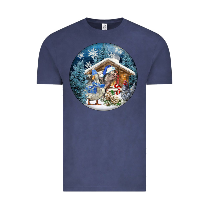 Winter Farm Animals Vintage Tee by FaDigitalArtStudio | Teevron