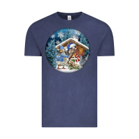 Vintage Denim Winter Farm Animals Vintage Tee - FaDigitalArtStudio