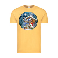Vintage Mustard Winter Farm Animals Vintage Tee - FaDigitalArtStudio