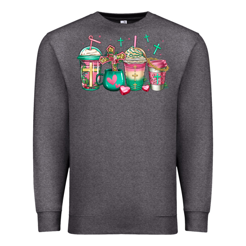 Religious Christian Coffee Cups Premium Sweatshirt by Jasminsmagicworld | Teevron