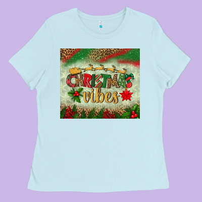 Christmas Vibes Tumbler Ladies Tee Designed By Bundleandbundleshop