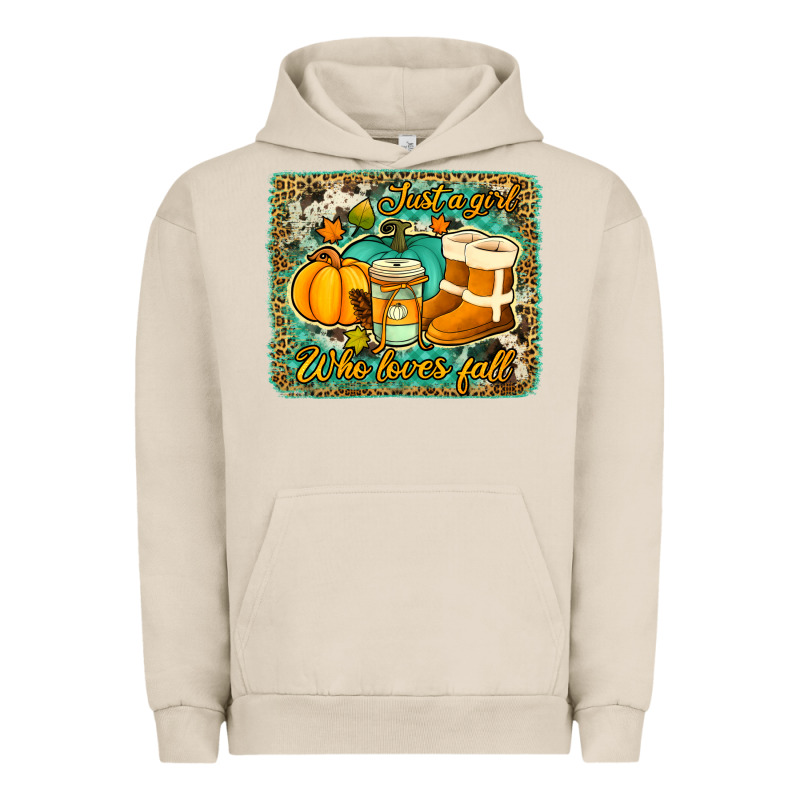 Just A Girl Who Loves Fall Background Urban Hoodie by Jasminsmagicworld | Teevron