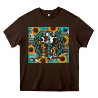 Chocolate Brown western blessed sunflower's Heavy Core Tee - RanaPortraitStore
