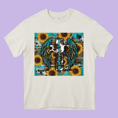 Western Blessed Sunflower's Heavy Core Tee Designed By Ranaportraitstore