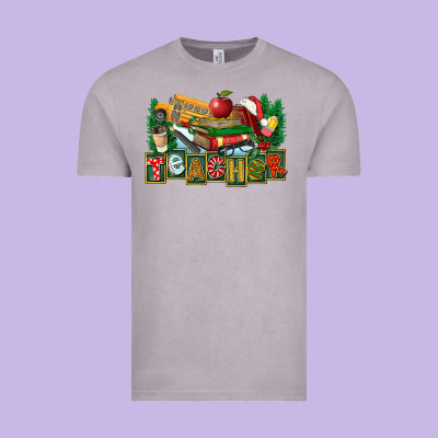 Christmas Teacher Vintage Tee Designed By Fadigitalartstudio