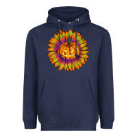 Navy Halloween Sunflower Heavyweight Hoodie - RanaPortraitStore