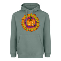 Sage Halloween Sunflower Heavyweight Hoodie - RanaPortraitStore