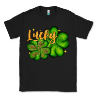 Black St. Patrick's Lucky and shamrock Classic Tee - OliviaCreatesArt