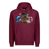 Burgundy dad military boots and hat Premium Hoodie - Artiststas