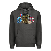 Charcoal Heather dad military boots and hat Premium Hoodie - Artiststas