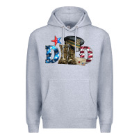 Heather Grey dad military boots and hat Premium Hoodie - Artiststas