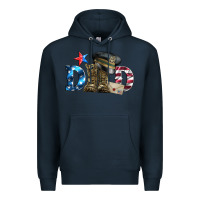 Navy dad military boots and hat Premium Hoodie - Artiststas