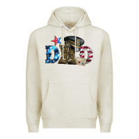 Oatmeal Heather dad military boots and hat Premium Hoodie - Artiststas
