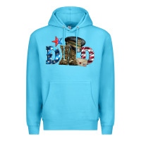 Ocean Blue dad military boots and hat Premium Hoodie - Artiststas