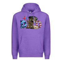 Purple dad military boots and hat Premium Hoodie - Artiststas