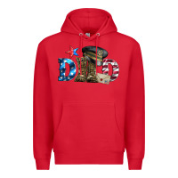 Red dad military boots and hat Premium Hoodie - Artiststas