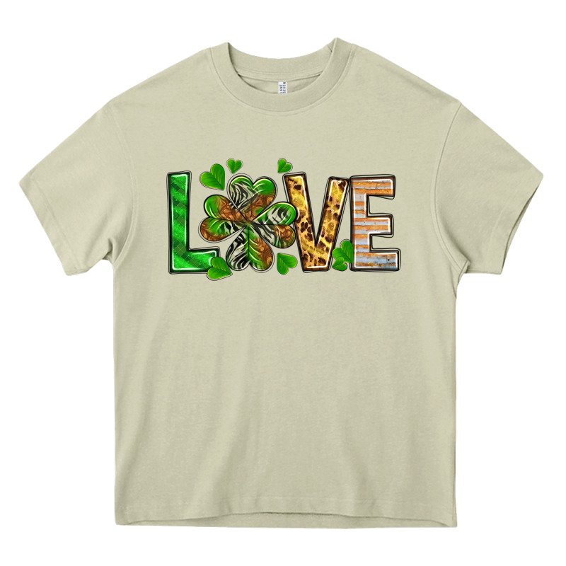 St. Patrick's Love Luck With Clover Heavy Core Tee by HowdyJamesFarm | Teevron