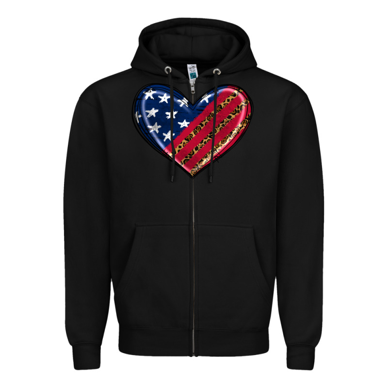 Leopard With American Flag Zipper Hoodie by RanaPortraitStore | Teevron
