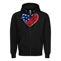 Black leopard with american flag Zipper Hoodie - RanaPortraitStore