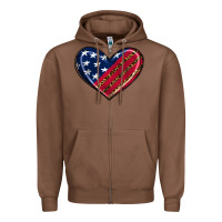 Chestnut leopard with american flag Zipper Hoodie - RanaPortraitStore