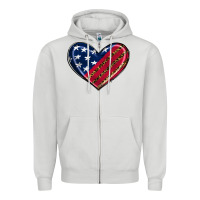 Dove Grey leopard with american flag Zipper Hoodie - RanaPortraitStore