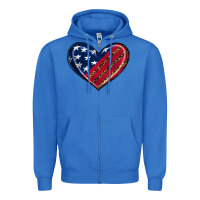 True Royal leopard with american flag Zipper Hoodie - RanaPortraitStore