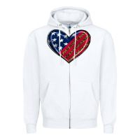 White leopard with american flag Zipper Hoodie - RanaPortraitStore