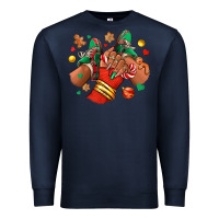 Navy Christmas black girl sneakers Premium Sweatshirt - RanaPortraitStore