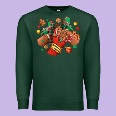 Christmas Black Girl Sneakers Premium Sweatshirt Designed By Ranaportraitstore