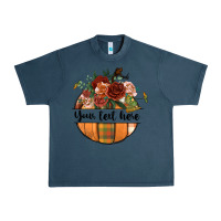 Midnight Navy preview customize floral pumpkin Urban Heavy Tee - BundleAndBundleShop