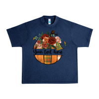 Navy preview customize floral pumpkin Urban Heavy Tee - BundleAndBundleShop