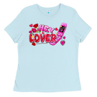 Baby Blue hey lover flip phone Ladies Tee - FaDigitalArtStudio