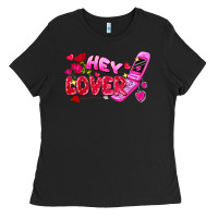 Black hey lover flip phone Ladies Tee - FaDigitalArtStudio