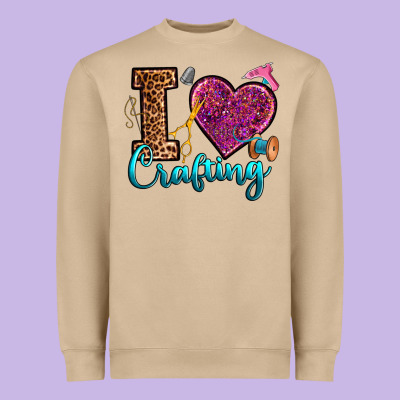 I Love Crafting Heavyweight Sweatshirt Designed By Ranaportraitstore