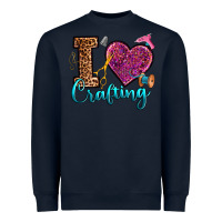 Navy i love crafting Heavyweight Sweatshirt - RanaPortraitStore