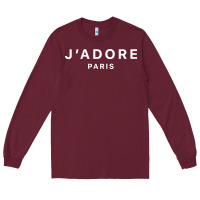 Burgundy j adore paris Long Sleeve Tee - baoMotion